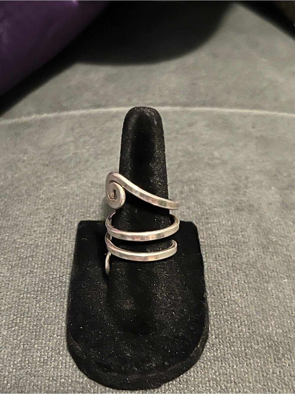 Taxco Mexico Sterling Silver Spiral Wrap Bypass Ring - Silver - Picture 2 of 7